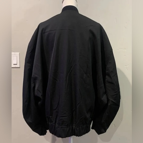 ZARA OVERSIZE WOOL BOMBER BLACK JACKET LIMITED EDITION WOMEN SIZE SMALL NWT - Picture 6 of 12